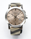  Shop Authentic Burberry The City Smoke Dial Checked Brown Leather Strap Watch for Men - BU9358 - Luxxuri