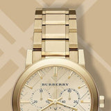  Shop Authentic Burberry The City Gold Dial Gold Steel Strap Watch for Women - BU9753 - Luxxuri