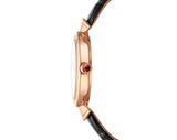  Shop Authentic Bvlgari Divas Dream Quartz Diamonds Black Dial Black Leather Strap Watch for Women - DREAM102841 - Luxxuri