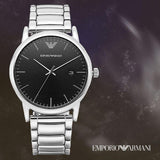  Shop Authentic Emporio Armani Luigi Quartz Black Dial Silver Steel Strap Watch For Men - AR2499 - Luxxuri