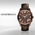  Shop Authentic Emporio Armani Valente Classic Brown Dial Brown Leather Strap Watch For Men - AR1609 - Luxxuri