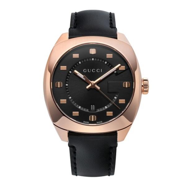  Shop Authentic Gucci GG2570 Quartz Black Dial Black Leather Strap Watch For Men - YA142309 - Luxxuri