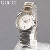  Shop Authentic Gucci G Timeless Diamonds Mother of Pearl Dial Silver Steel Strap Watch For Women - YA126542 - Luxxuri