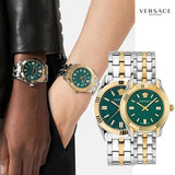  Shop Authentic Versace Greca Time Quartz Green Dial Two Tone Steel Strap Watch For Men - VE3K00422 - Luxxuri