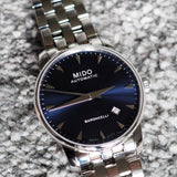  Shop Authentic Mido Baroncelli II Automatic Blue Dial Silver Steel Strap Watch For Men - M8600.4.15.1 - Luxxuri