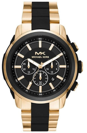  Shop Authentic Michael Kors Lennox Chronograph Black Dial Two Tone Steel Strap Watch for Men - MK8990 - Luxxuri