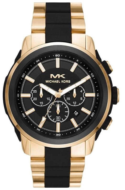  Shop Authentic Michael Kors Lennox Chronograph Black Dial Two Tone Steel Strap Watch for Men - MK8990 - Luxxuri