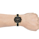  Shop Authentic Michael Kors Lennox Chronograph Black Dial Two Tone Steel Strap Watch for Men - MK8990 - Luxxuri
