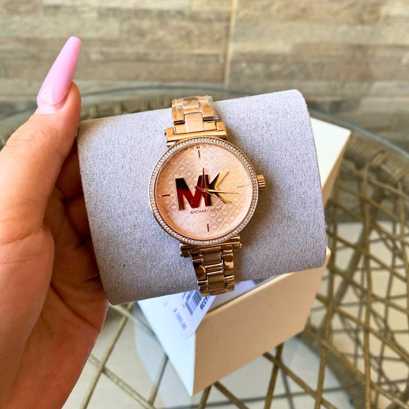  Shop Authentic Michael Kors Sofie Quartz Rose Gold Dial Rose Gold Steel Strap Watch For Women - MK4335 - Luxxuri
