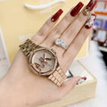  Shop Authentic Michael Kors Lennox Three Hand Rose Gold Dial Rose Gold Steel Strap Watch For Women - MK7230 - Luxxuri