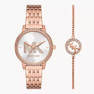  Shop Authentic Michael Kors Melissa Quartz Silver Dial Rose Gold Steel Strap Watch for Women - MK1052 - Luxxuri