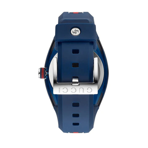  Shop Authentic Gucci Sync XXL Quartz Blue Dial Blue Rubber Strap Watch For Men - YA137104 - Luxxuri