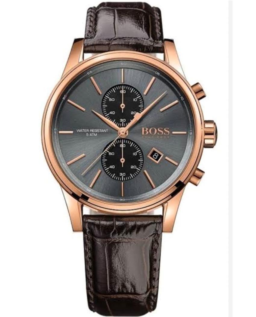  Shop Authentic Hugo Boss Jet Grey Dial Brown Leather Strap Watch for Men - 1513281 - Luxxuri
