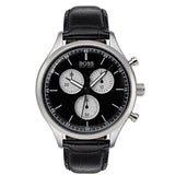  Shop Authentic Hugo Boss Companion Black Dial Black Leather Strap Watch for Men - 1513543 - Luxxuri