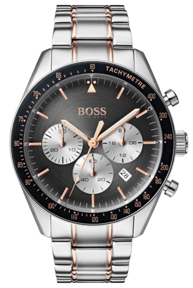  Shop Authentic Hugo Boss Trophy Chronograph Grey Dial Silver Steel Strap Watch for Men - 1513634 - Luxxuri
