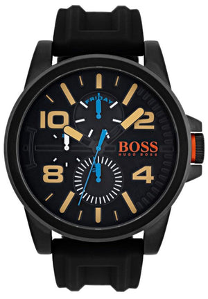 Shop Authentic Hugo Boss Orange Detroit Analog Black Dial Black Silicone Strap Watch For Men - 1550011 - Luxxuri