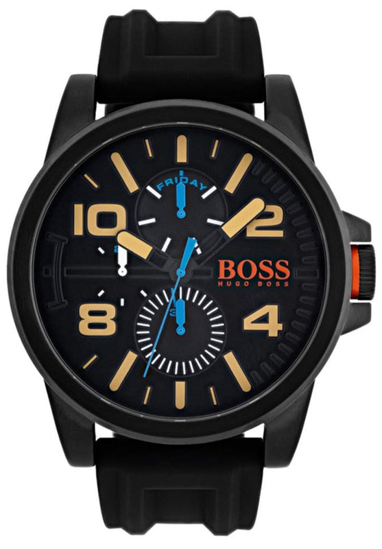  Shop Authentic Hugo Boss Orange Detroit Analog Black Dial Black Silicone Strap Watch For Men - 1550011 - Luxxuri