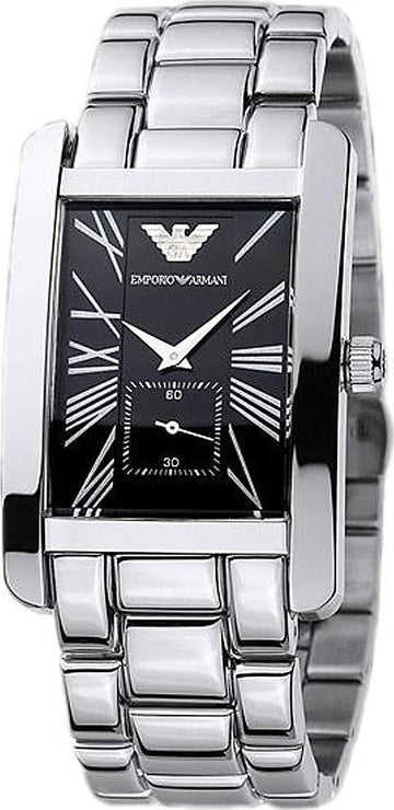  Shop Authentic Emporio Armani Classic Black Dial Silver Stainless Steel Strap Watch For Men - AR0156 - Luxxuri