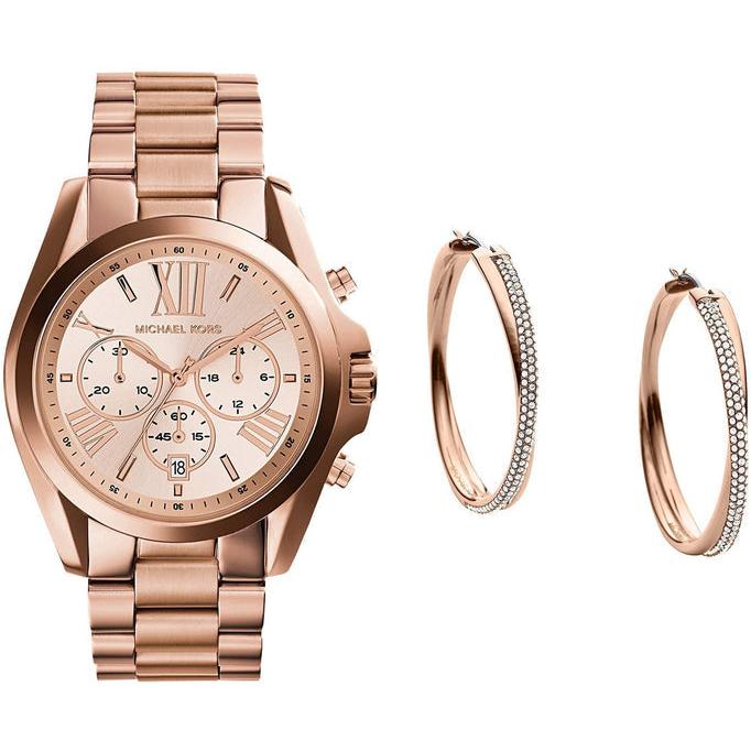 Michael Kors Bradshaw Rose Gold Dial Rose Gold Steel Strap Watch for Women - MK5503