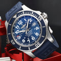  Shop Authentic Breitling Superocean II 44mm Blue Dial Blue Rubber Strap Watch for Men - A17392D8/C910/158S/A20SS.1 - Luxxuri