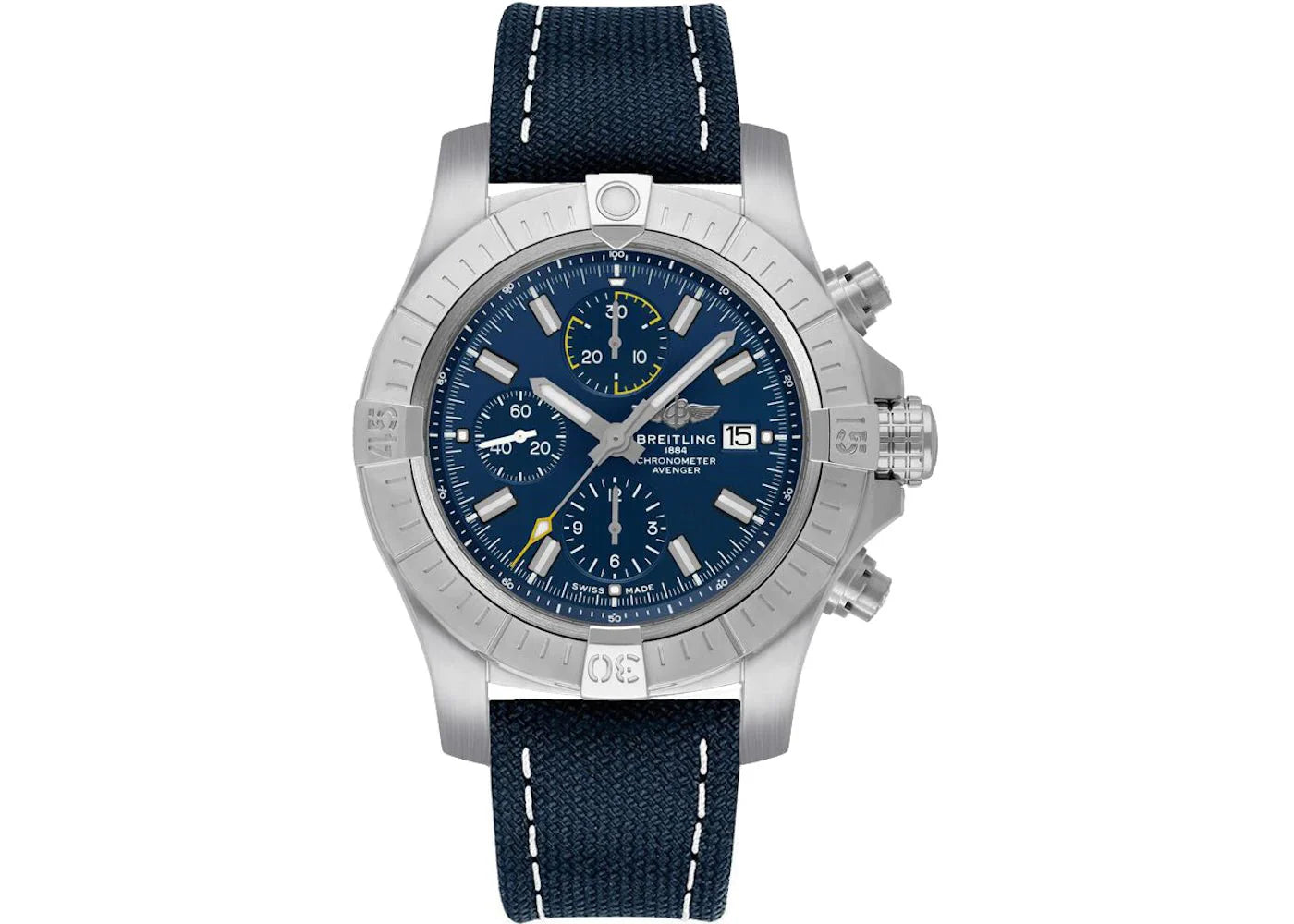  Shop Authentic Breitling Avenger Chronograph 45mm Blue Dial Blue Calfskin Strap Watch for Men - A13317101C1X2 - Luxxuri