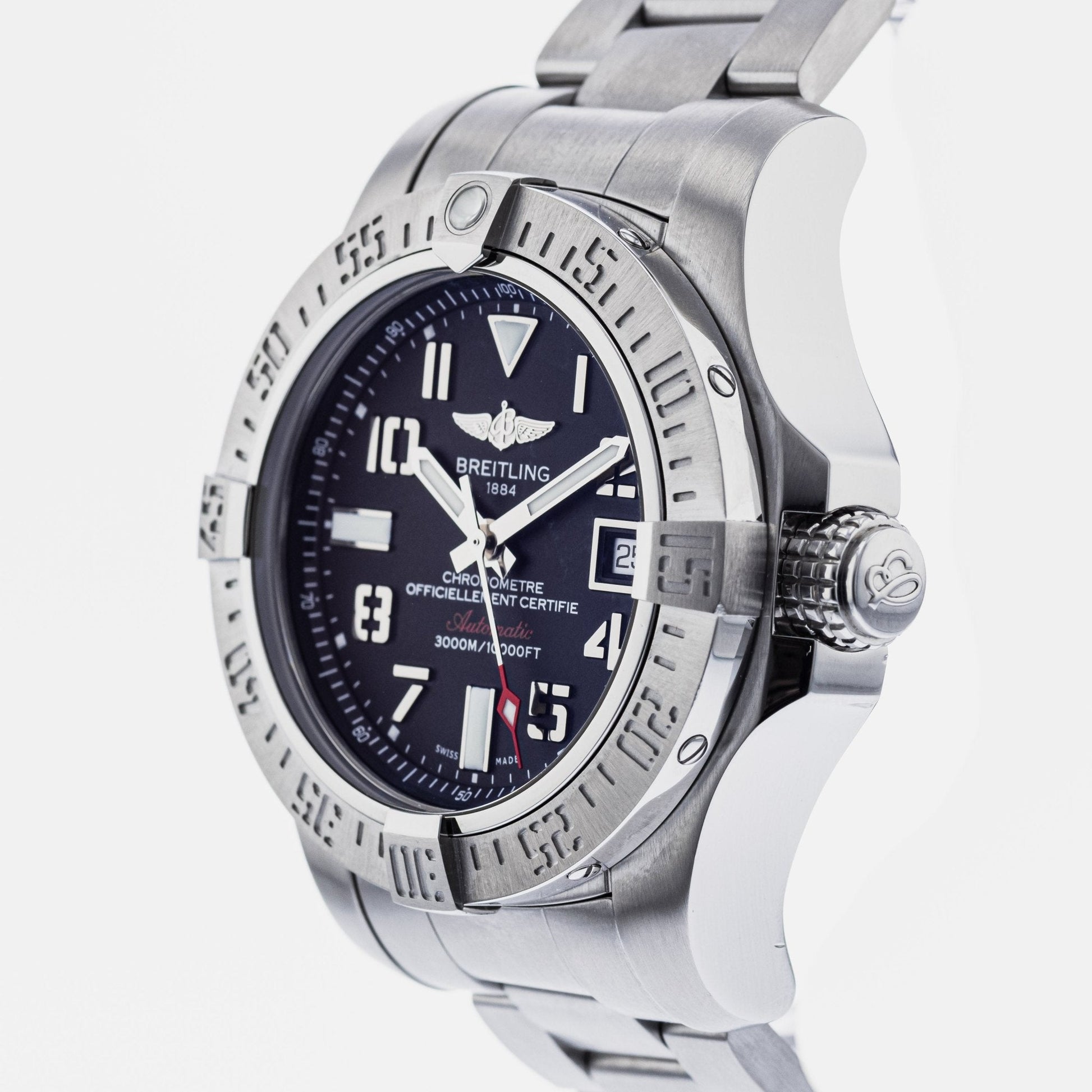  Shop Authentic Breitling Avenger II Seawolf Stainless Steel 45mm Black Dial Mens Watch - A1733110/BC31 - Luxxuri
