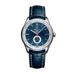  Shop Authentic Breitling Premier Automatic 40mm Blue Dial Blue Leather Strap Mens Watch - A37340351C1P2 - Luxxuri