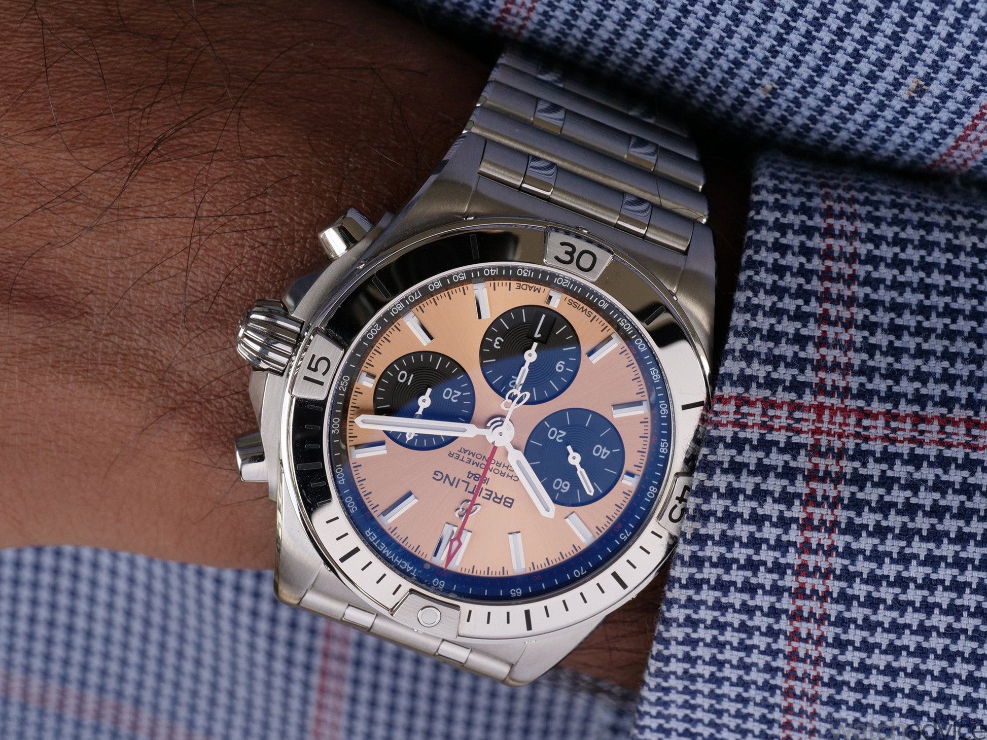  Shop Authentic Breitling Chronomat B01 42 Brown Dial Silver Steel Strap Watch for Men - AB0134101K1A1 - Luxxuri