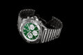 Breitling Chronomat B01 42 Six Nations Ireland Green Dial Silver Steel Strap Watch for Men - AB0134A91L1A1