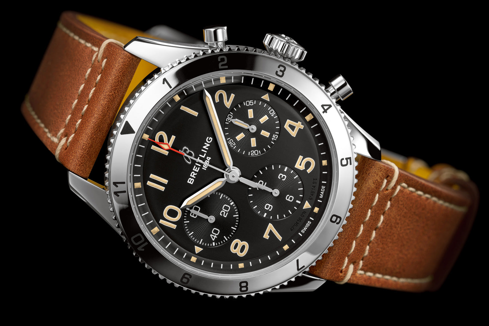  Shop Authentic Breitling Avi Chronograph 42 P-51 Mustang Black Dial Brown Leather Strap Watch for Men - A233803A1B1X1 - Luxxuri