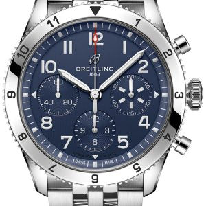  Shop Authentic Breitling Avi Chronograph 42 Tribute to Vought F4U Corsair Blue Dial Silver Steel Strap Watch for Men - A233801A1C1A1 - Luxxuri