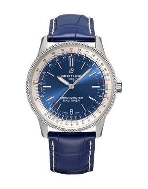  Shop Authentic Breitling Navitimer Automatic 41mm Blue Leather Strap Mens Watch - A17326211C1P3 - Luxxuri