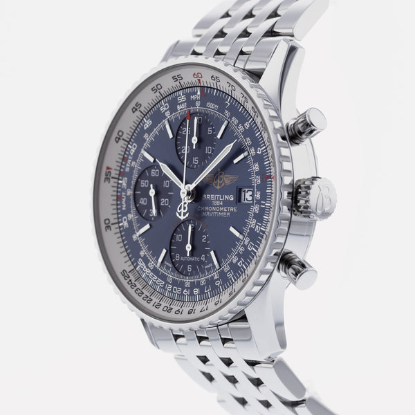 Breitling Navitimer Heritage Special Edition Blue Dial Silver Steel Strap Mens Watch - A1332412/C942