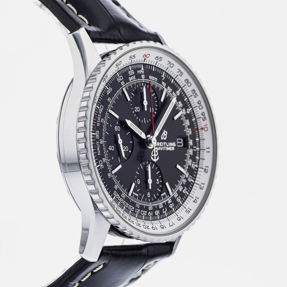  Shop Authentic Breitling Navitimer 1 Chronograph 41mm Automatic Black Dial Black Leather Strap Mens Watch - A13324121B1P1 - Luxxuri