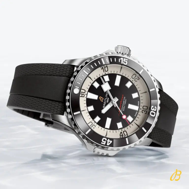  Shop Authentic Breitling Superocean Automatic 46 Black Dial Black Rubber Strap Watch for Men - A17378211B1S1 - Luxxuri