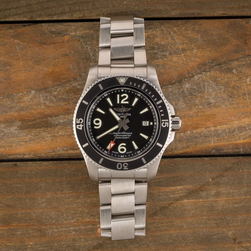  Shop Authentic Breitling Superocean Automatic 44mm Black Dial Silver Steel Strap Watch for Men - A17367D71B1A1 - Luxxuri