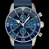  Shop Authentic Breitling Superocean Heritage Chronograph 44 Blue Dial Blue Mesh Bracelet Watch for Men - A13313161C1S1 - Luxxuri