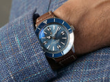  Shop Authentic Breitling Superocean Heritage '57 Blue Dial Brown Leather Strap Watch for Men - A10370161C1X1 - Luxxuri