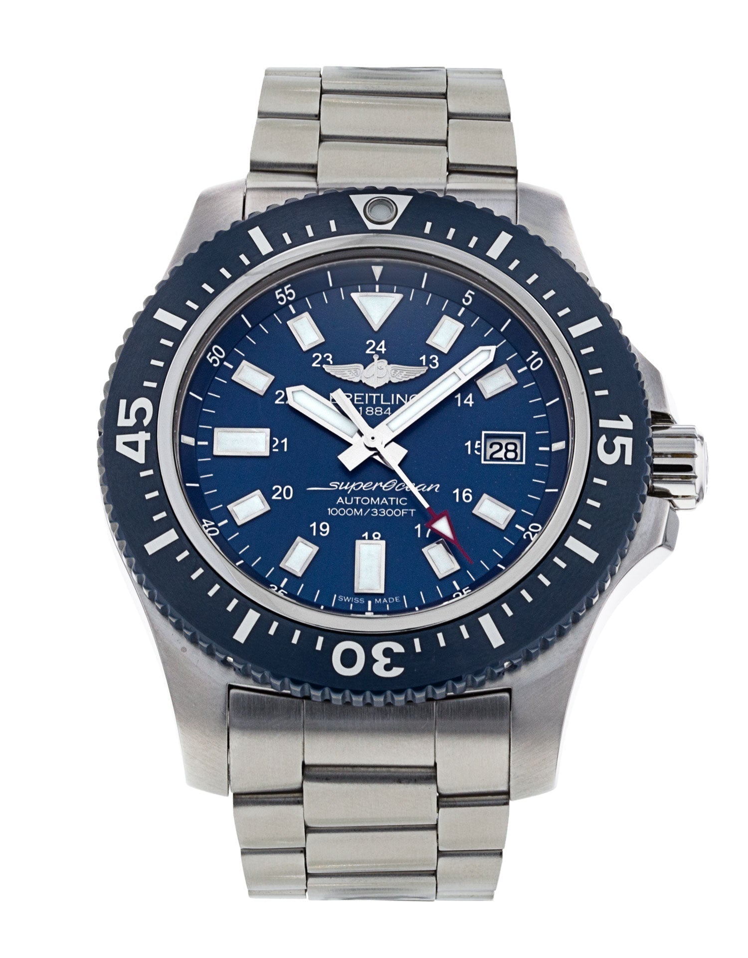  Shop Authentic Breitling Superocean 44mm Special Blue Dial Silver Steel Strap Watch for Men - Y17393161C1A1 - Luxxuri