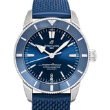  Shop Authentic Breitling Superocean Heritage II B20 44mm Blue Dial Blue Rubber Strap Mens Watch - AB2030161C1S1 - Luxxuri