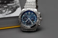  Shop Authentic Breitling Chronomat B01 42mm Blue Dial Silver Steel Strap Watch for Men - AB0134101C1A1 - Luxxuri