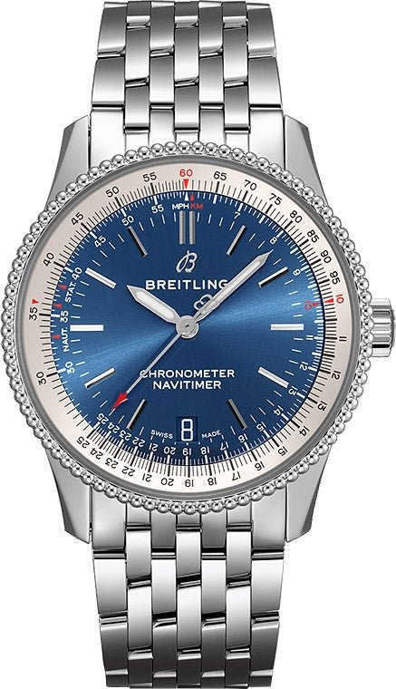  Shop Authentic Breitling Navitimer Automatic 38mm Stainless Steel Blue Dial Mens Watch - A17325211C1A1 - Luxxuri