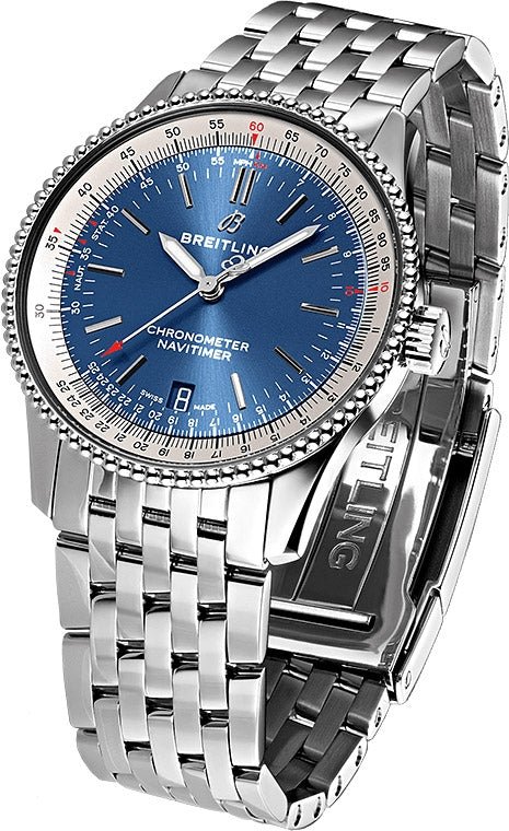  Shop Authentic Breitling Navitimer Automatic 38mm Stainless Steel Blue Dial Mens Watch - A17325211C1A1 - Luxxuri
