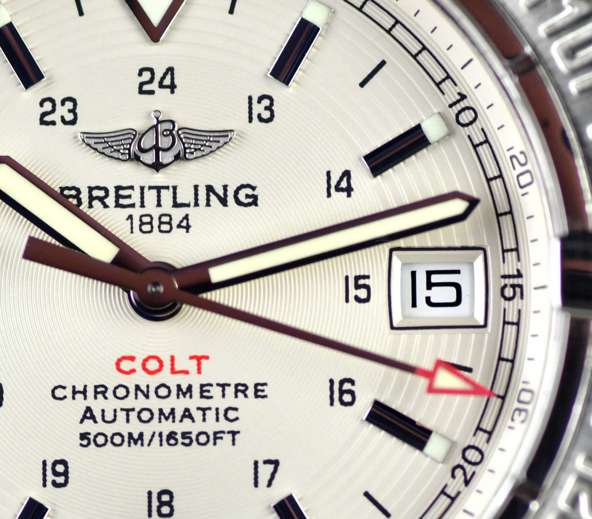  Shop Authentic Breitling Colt 44mm Automatic Silver Dial Black Leather Mens Watch - A1731311/G820/428X - Luxxuri