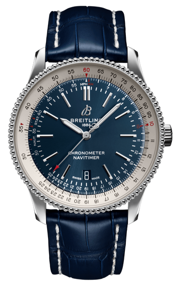 Shop Authentic Breitling Navitimer 1 Automatic 41mm Blue Dial Blue Leather Strap Mens Watch - A17326211C1P4 - Luxxuri