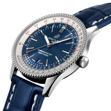  Shop Authentic Breitling Navitimer 1 Automatic 41mm Blue Dial Blue Leather Strap Mens Watch - A17326211C1P4 - Luxxuri