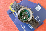 Shop Authentic Breitling Superocean Heritage B01 Chronograph 44 Green Dial Black Mesh Bracelet Watch for Men - MB01621A1L1S1 - Luxxuri
