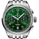  Shop Authentic Breitling Premier B01 Chronograph 42 Green Dial Silver Steel Strap Watch for Men - AB0145371L1A1 - Luxxuri