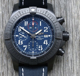 Shop Authentic Breitling Super Avenger Chronograph 48 Night Mission Blue Dial Blue Leather Strap Watch for Men - V13375101C1X2 - Luxxuri