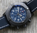  Shop Authentic Breitling Super Avenger Chronograph 48 Night Mission Blue Dial Blue Leather Strap Watch for Men - V13375101C1X2 - Luxxuri